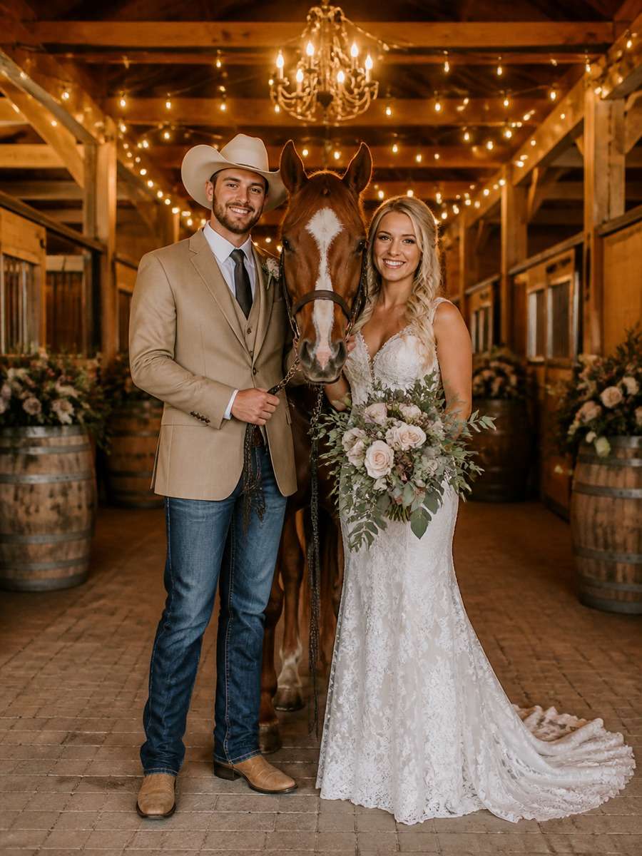Country Barn Wedding Portrait photo