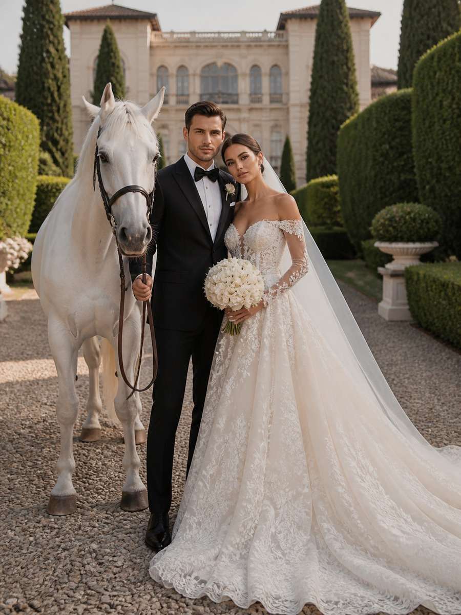 Luxury Estate Driveway Wedding photo