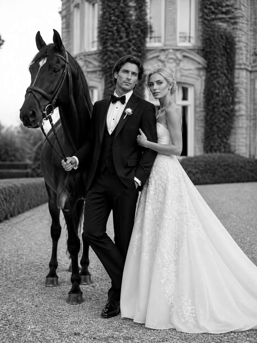 Editorial Black and White Wedding photo
