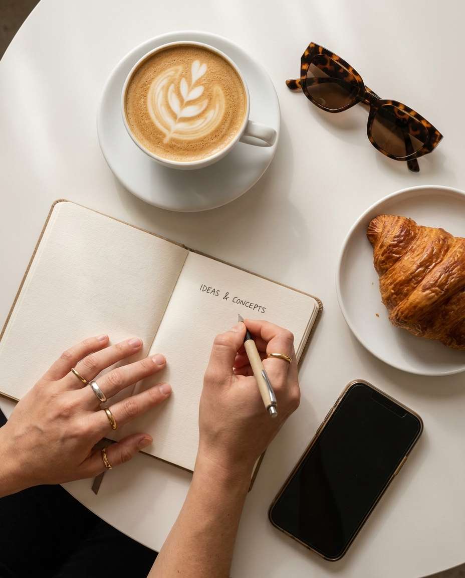 overhead flatlay lifestyle photo