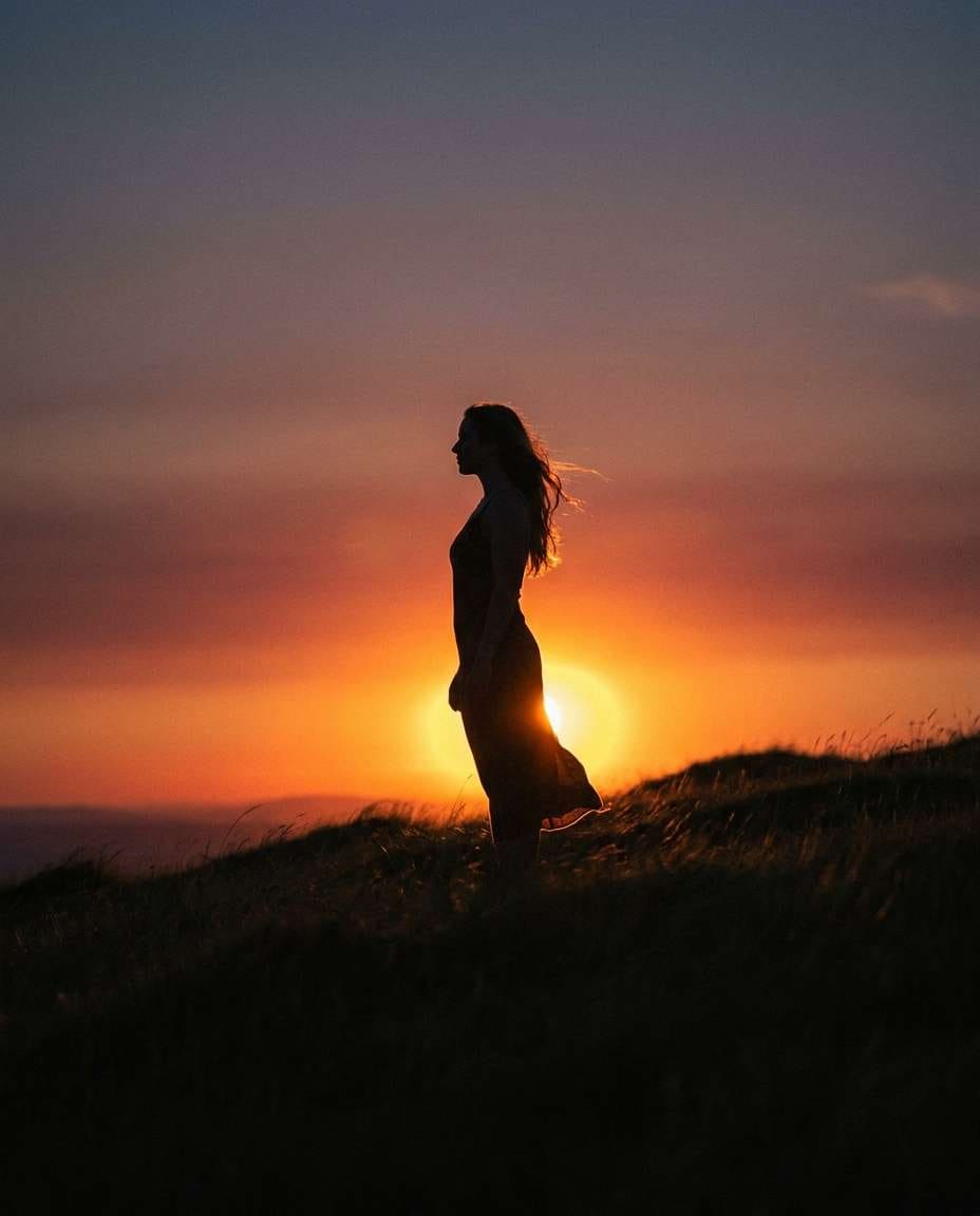 silhouette sunset profile photo