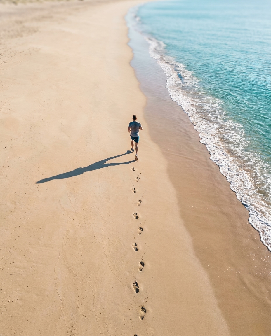 birdseye beach runner photo