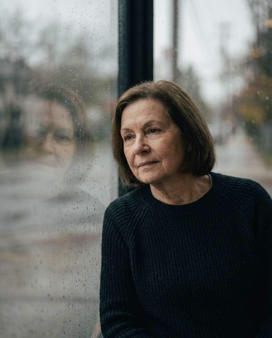 rainy window reflection photo
