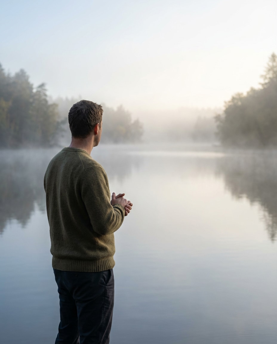 peaceful lakeside tribute photo