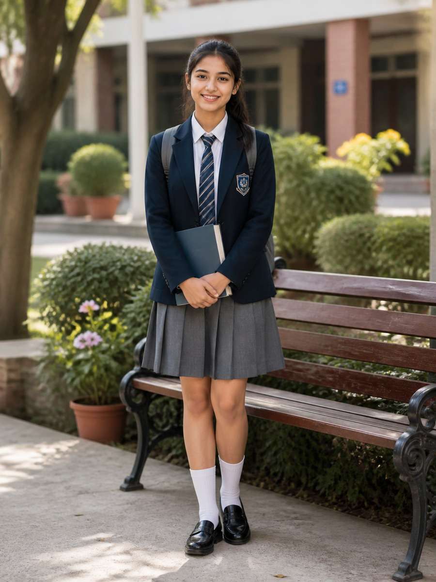 School Bench Portrait photo