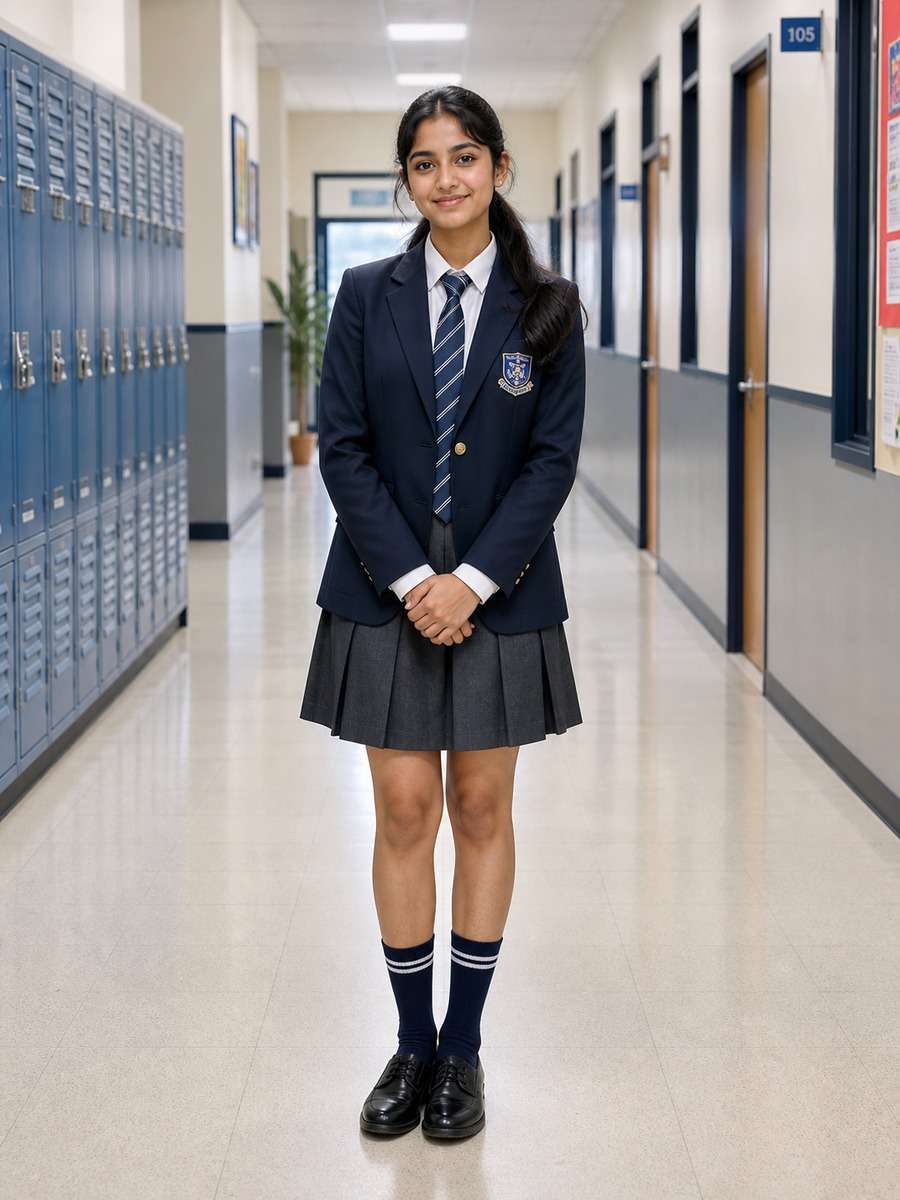 School Corridor Portrait photo