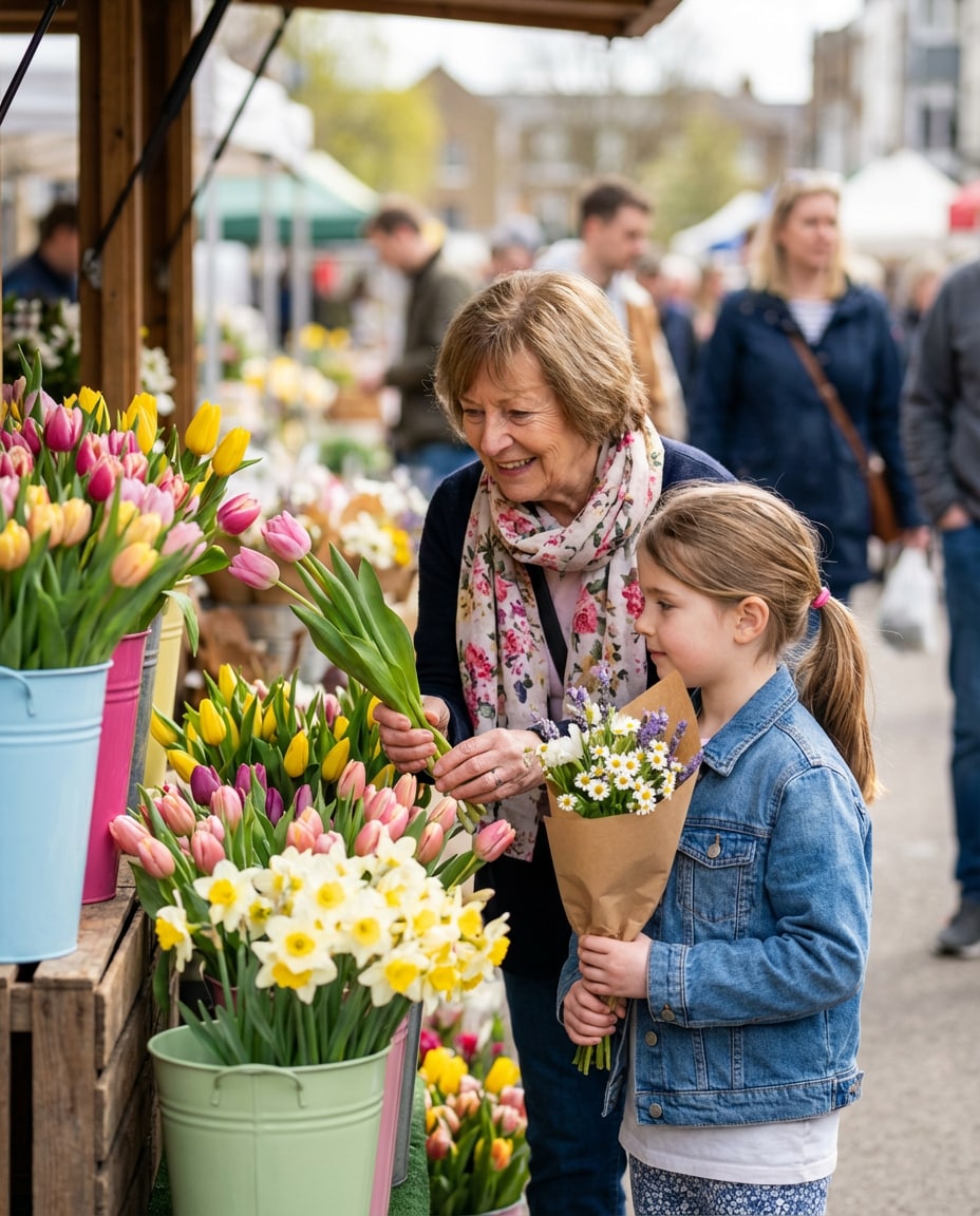 spring flower market photo