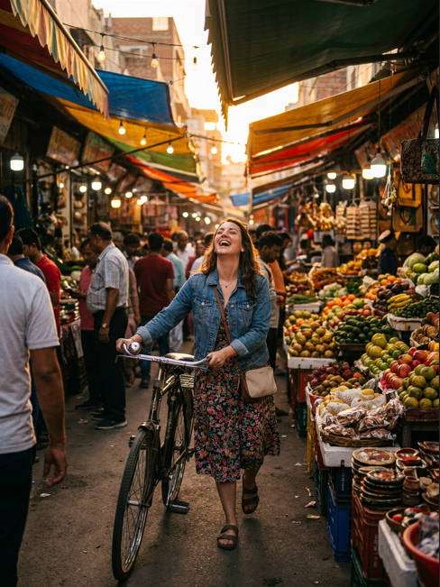 street market cycle photo