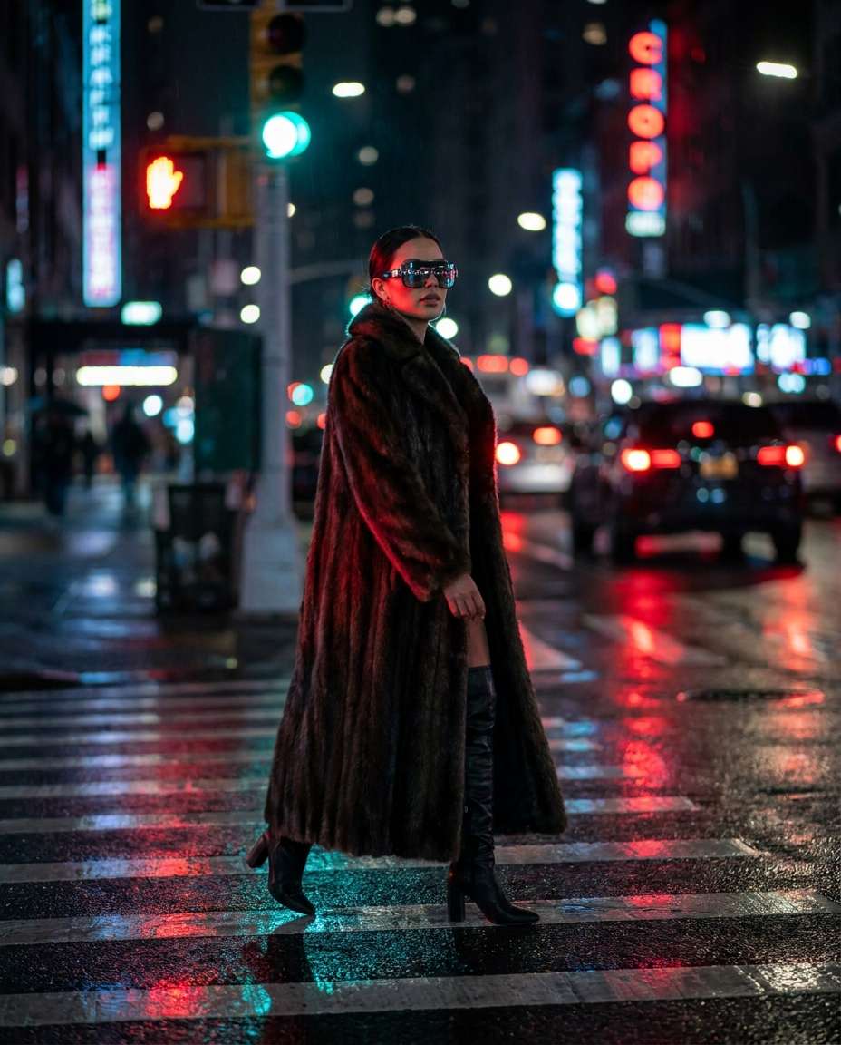 night crosswalk drama photo