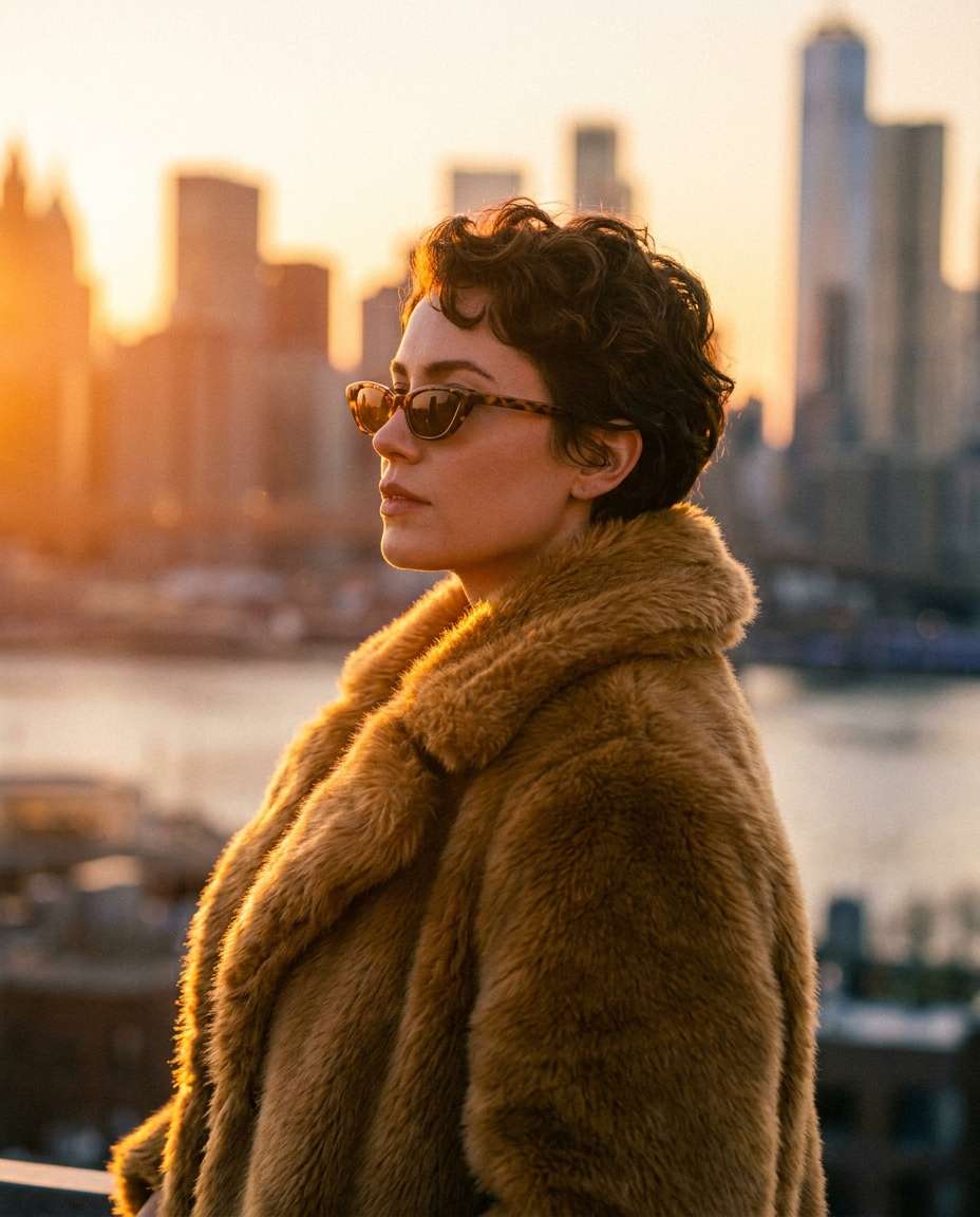 sunset side profile photo