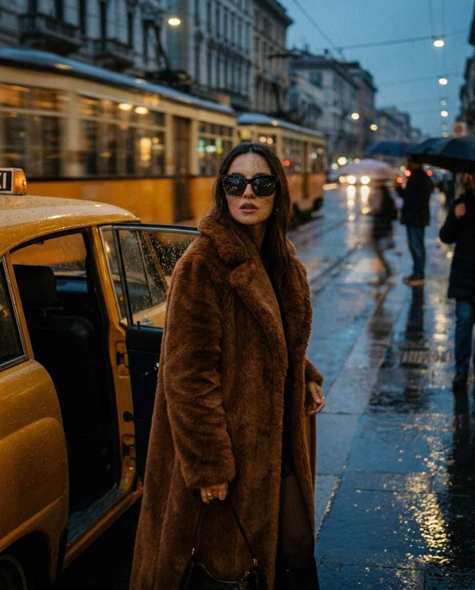 rainy taxi moment photo