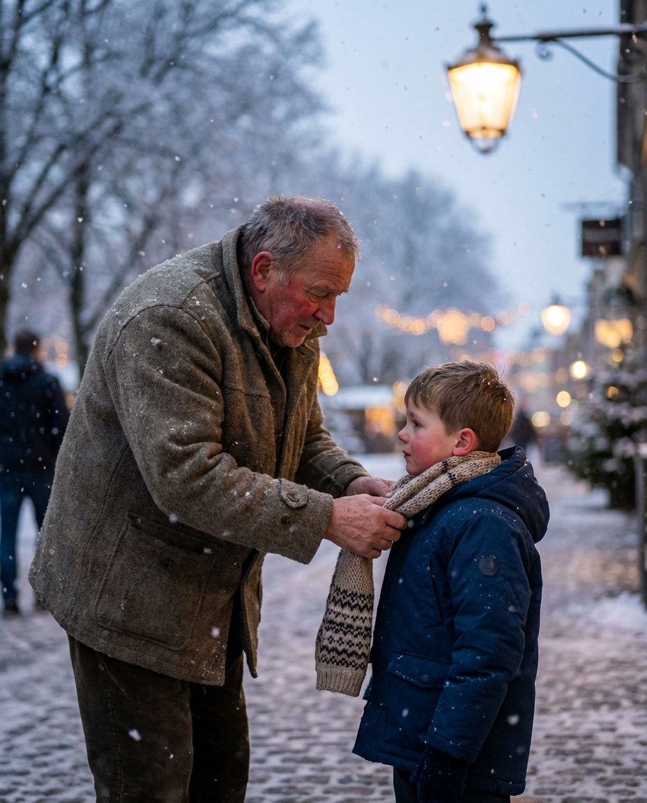 snowy scarf moment photo