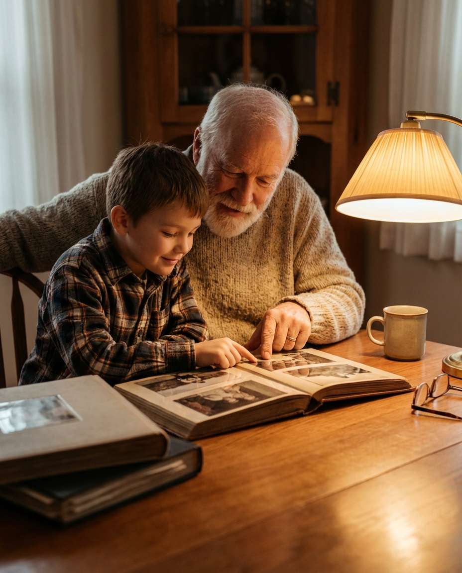 family album night photo