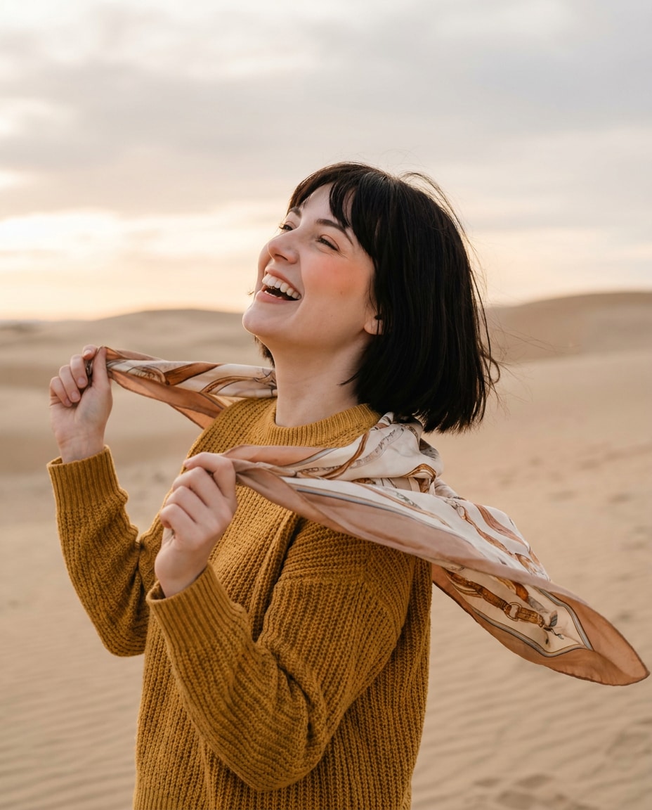 silk scarf wind photo