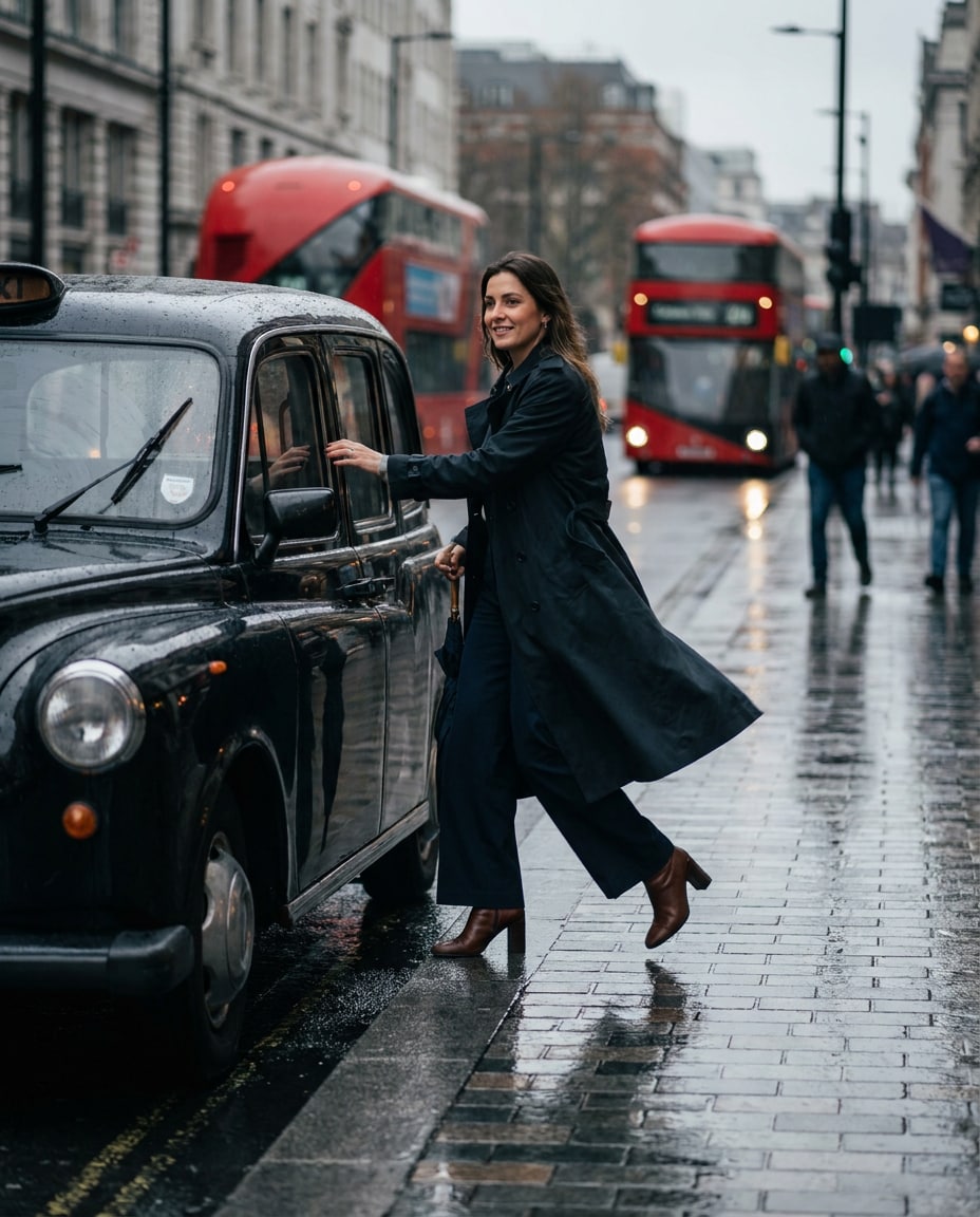black cab candid photo