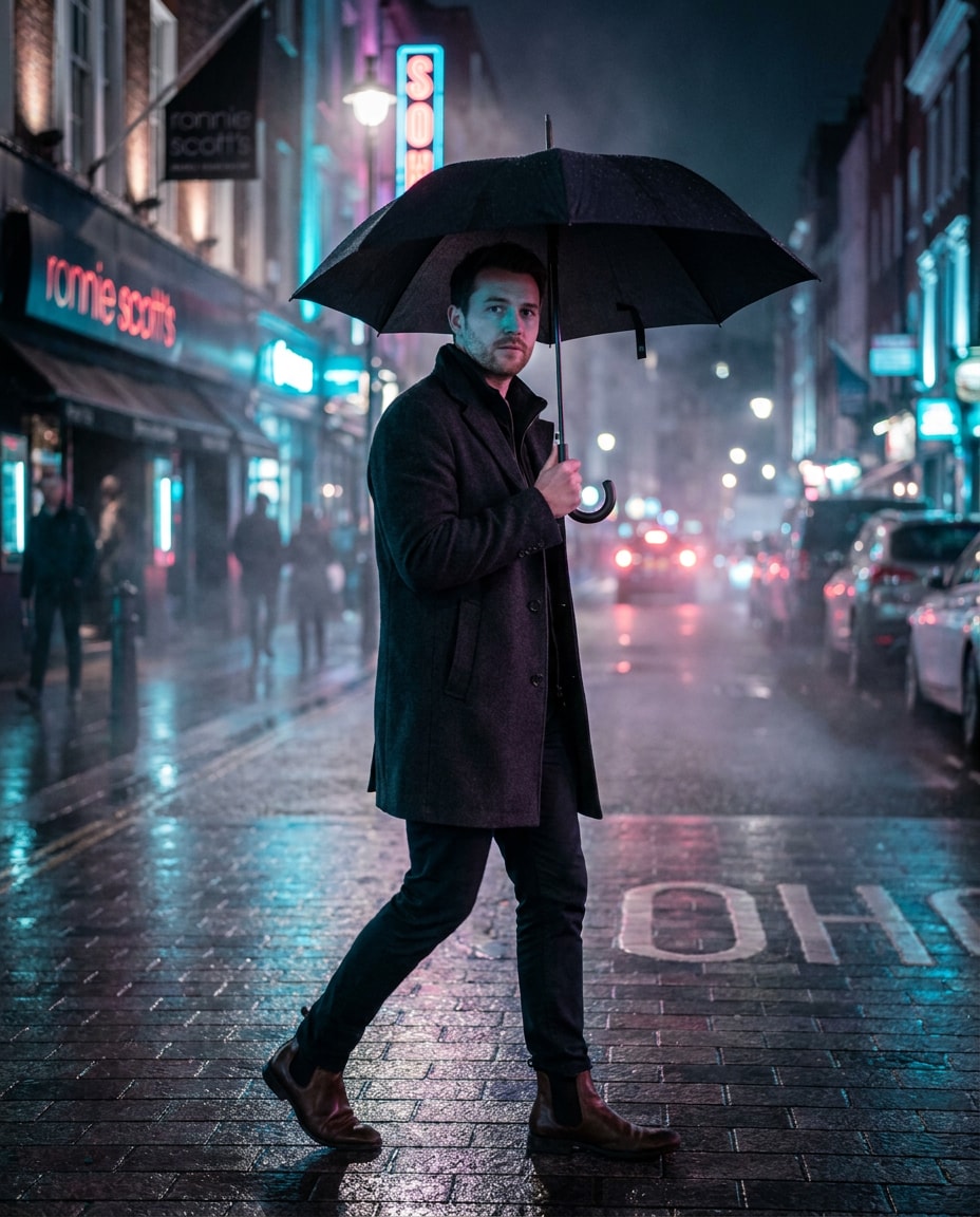 rainy soho neon photo