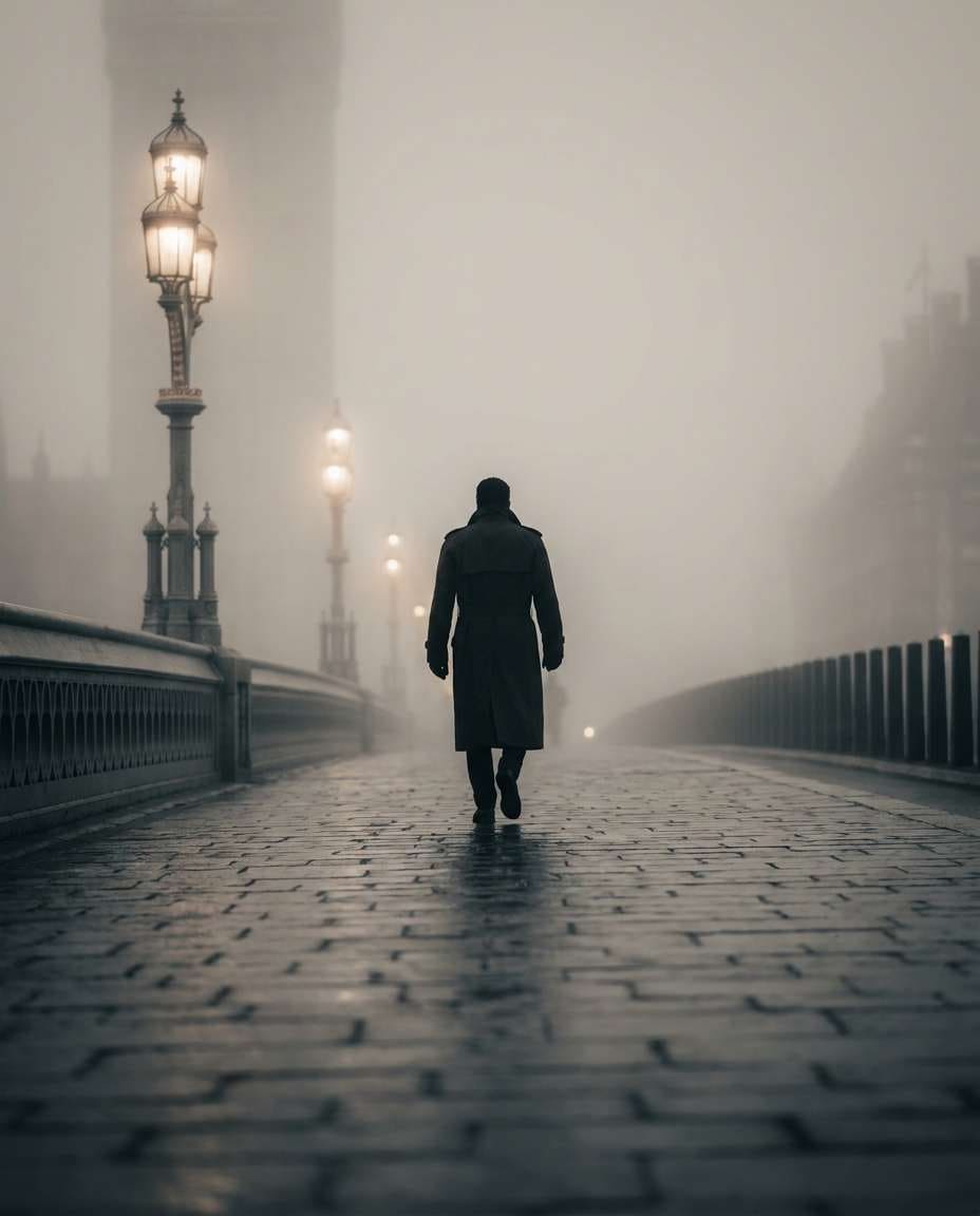 foggy bridge silhouette photo