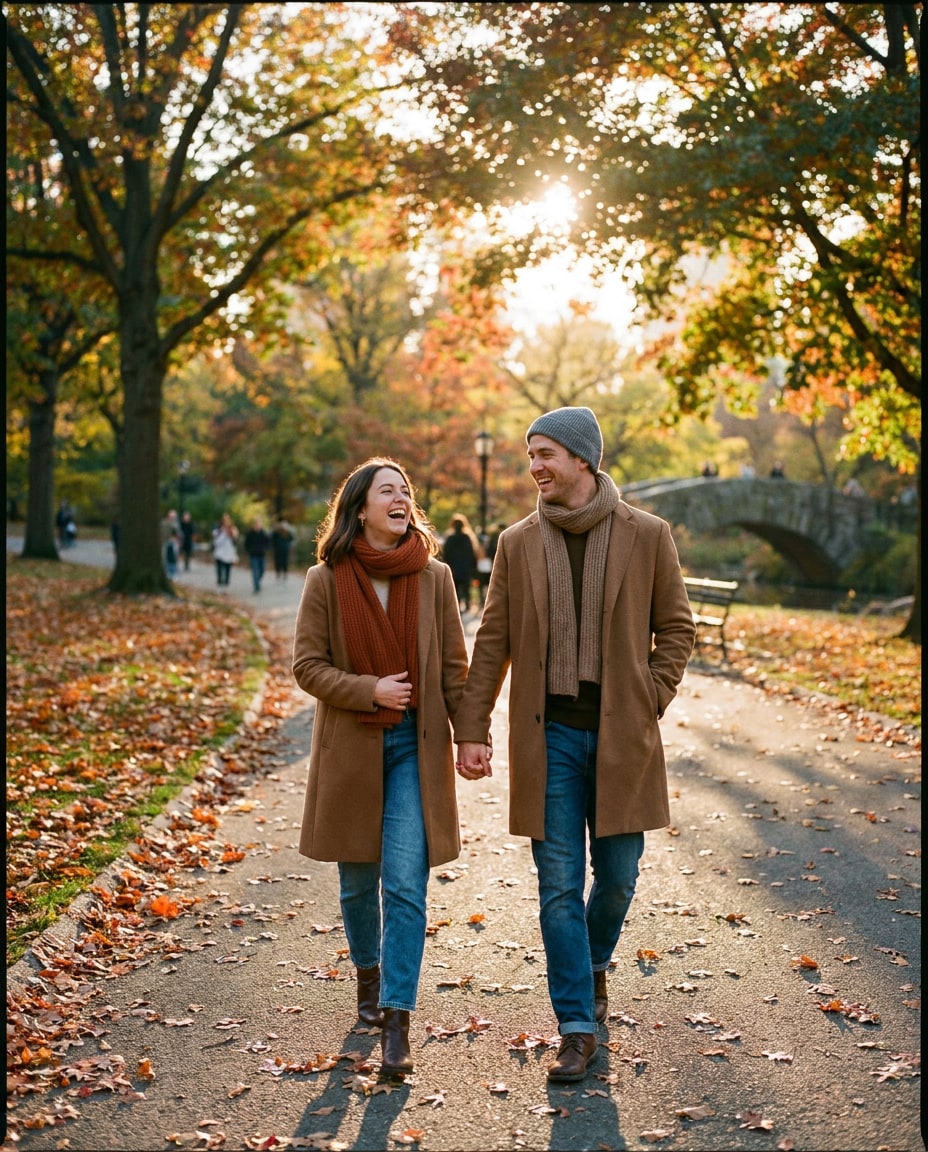 central park autumn walk photo