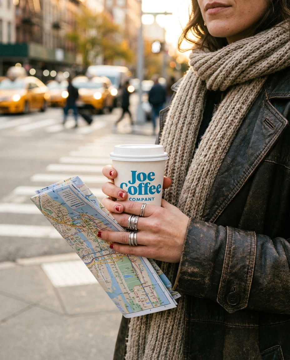 coffee and city map photo