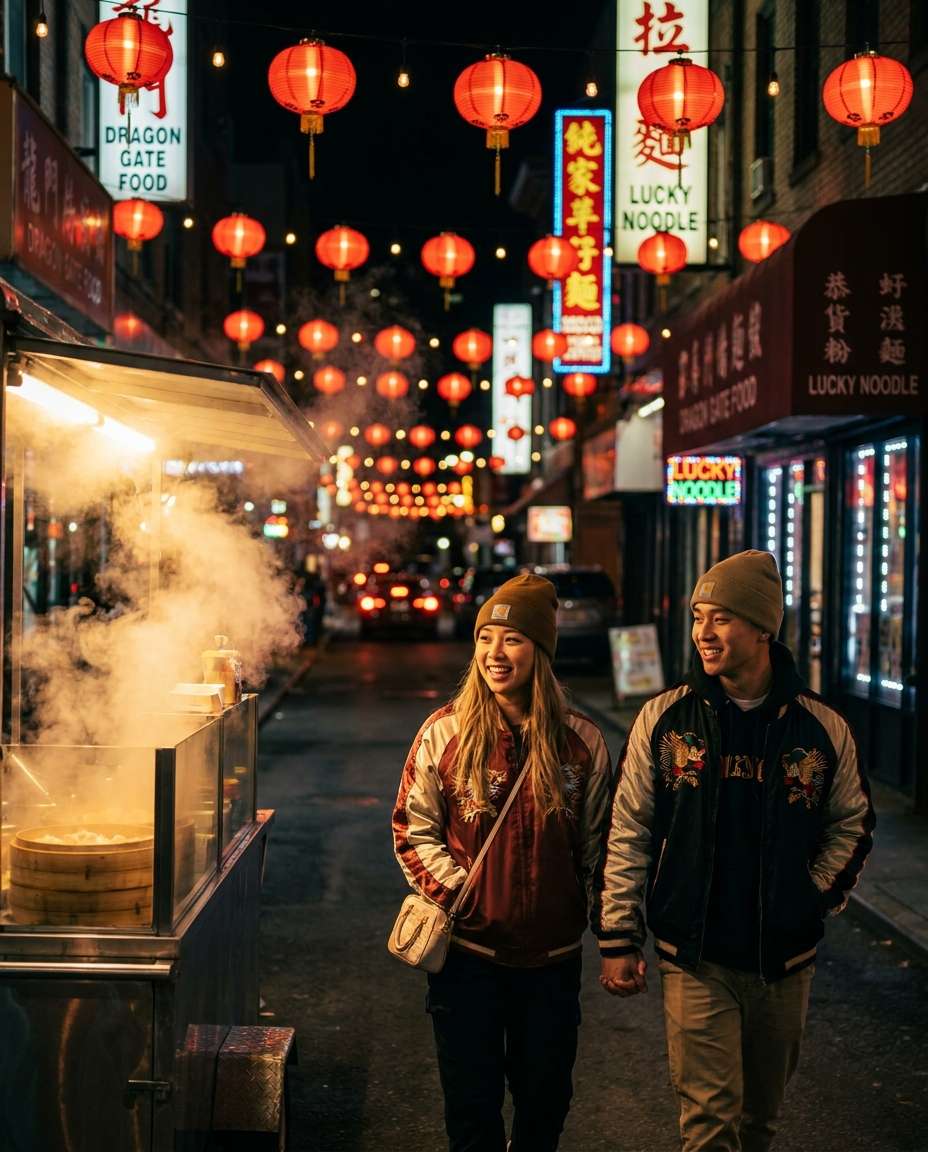 chinatown night stroll photo