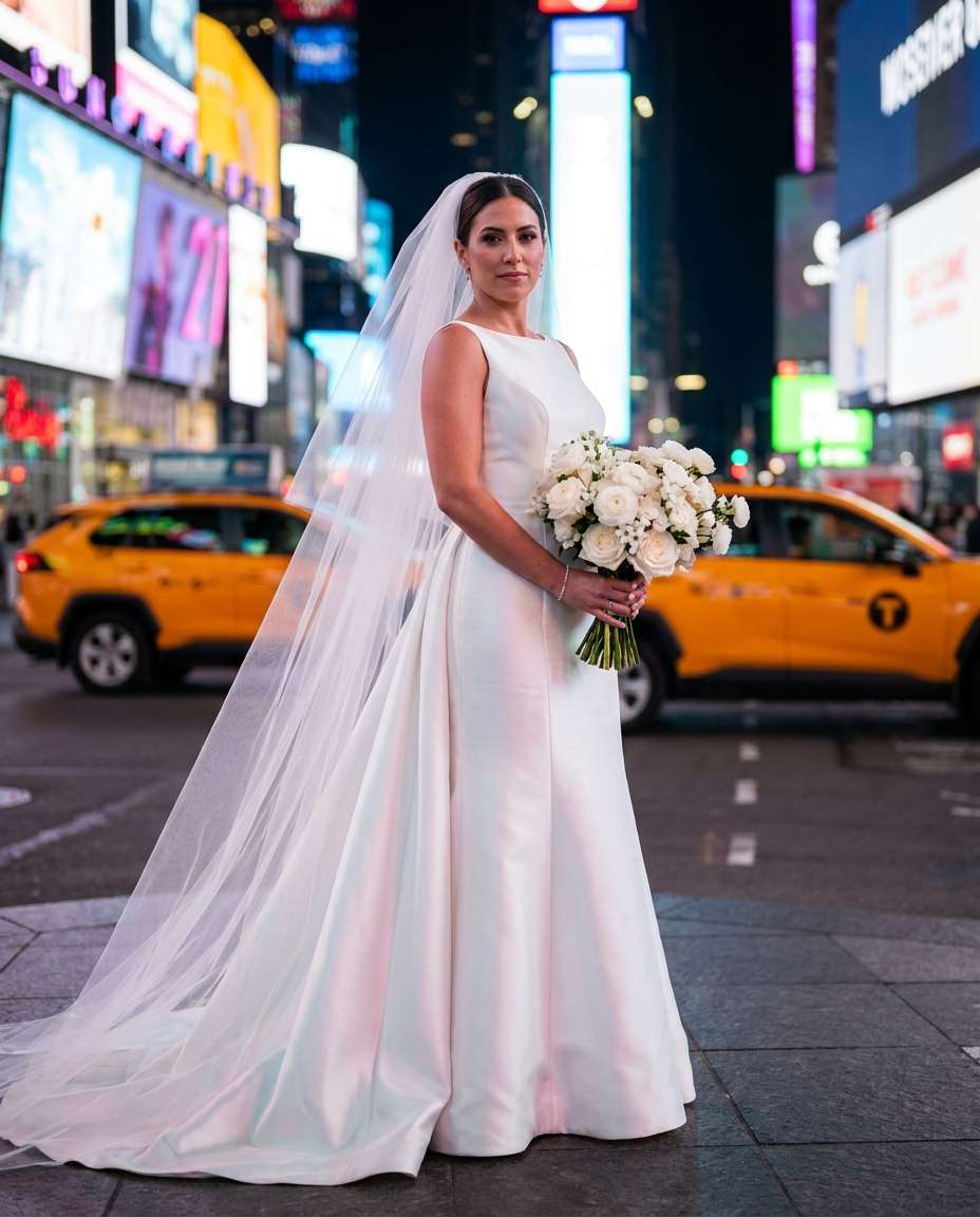 bridal city elopement photo