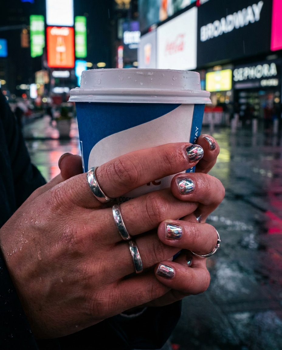 neon detail hands shot photo