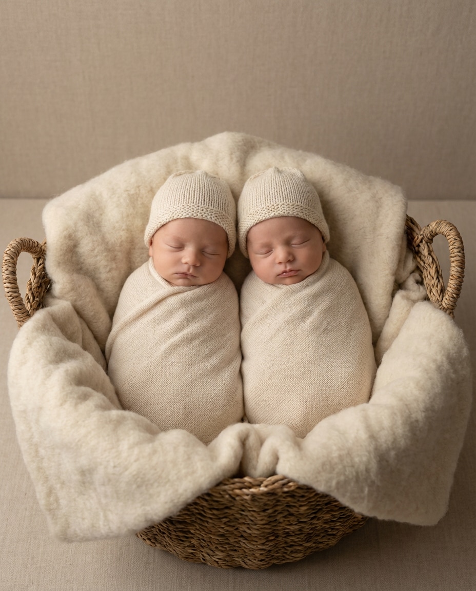 newborn basket sleep photo
