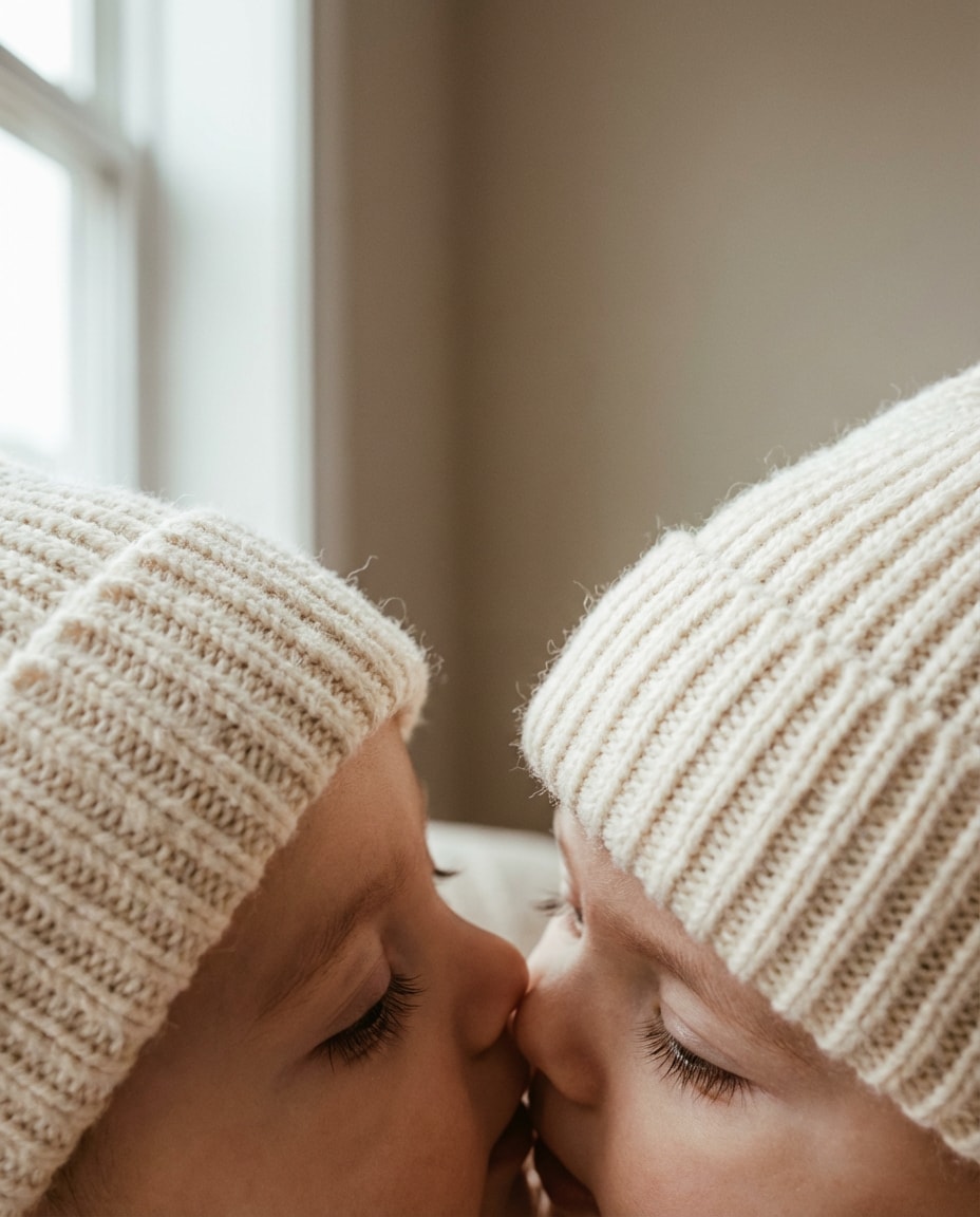 matching beanies macro photo