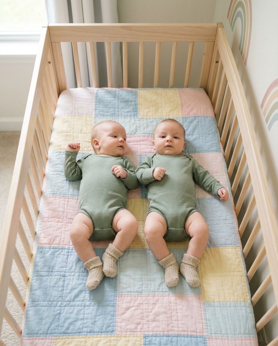 pastel nursery crib photo