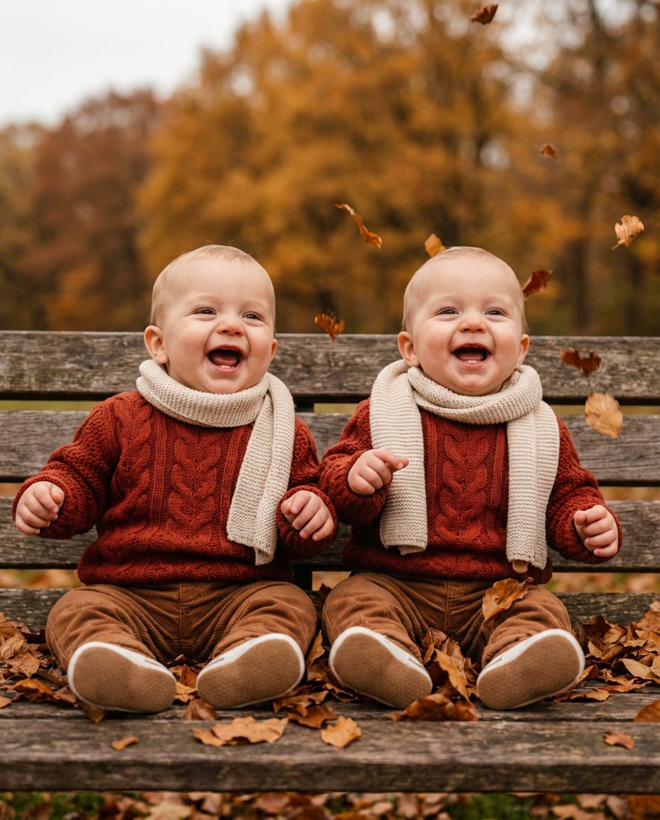 autumn sweater twins photo