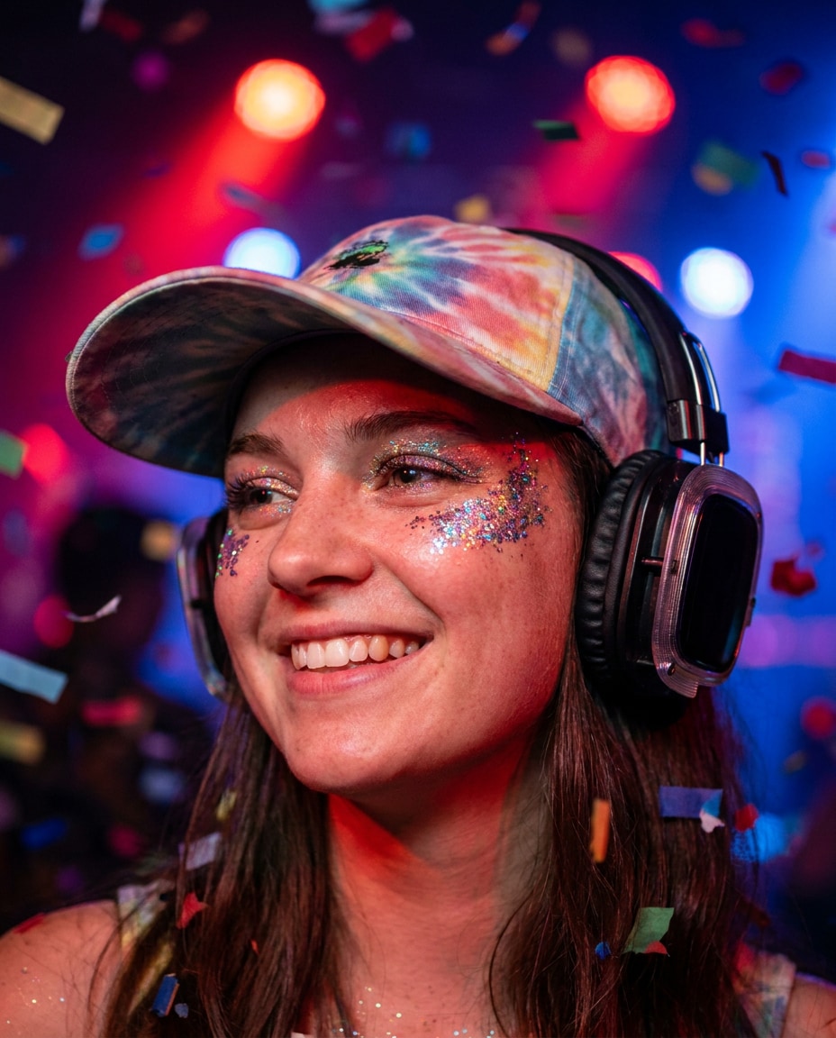 festival crowd glow photo