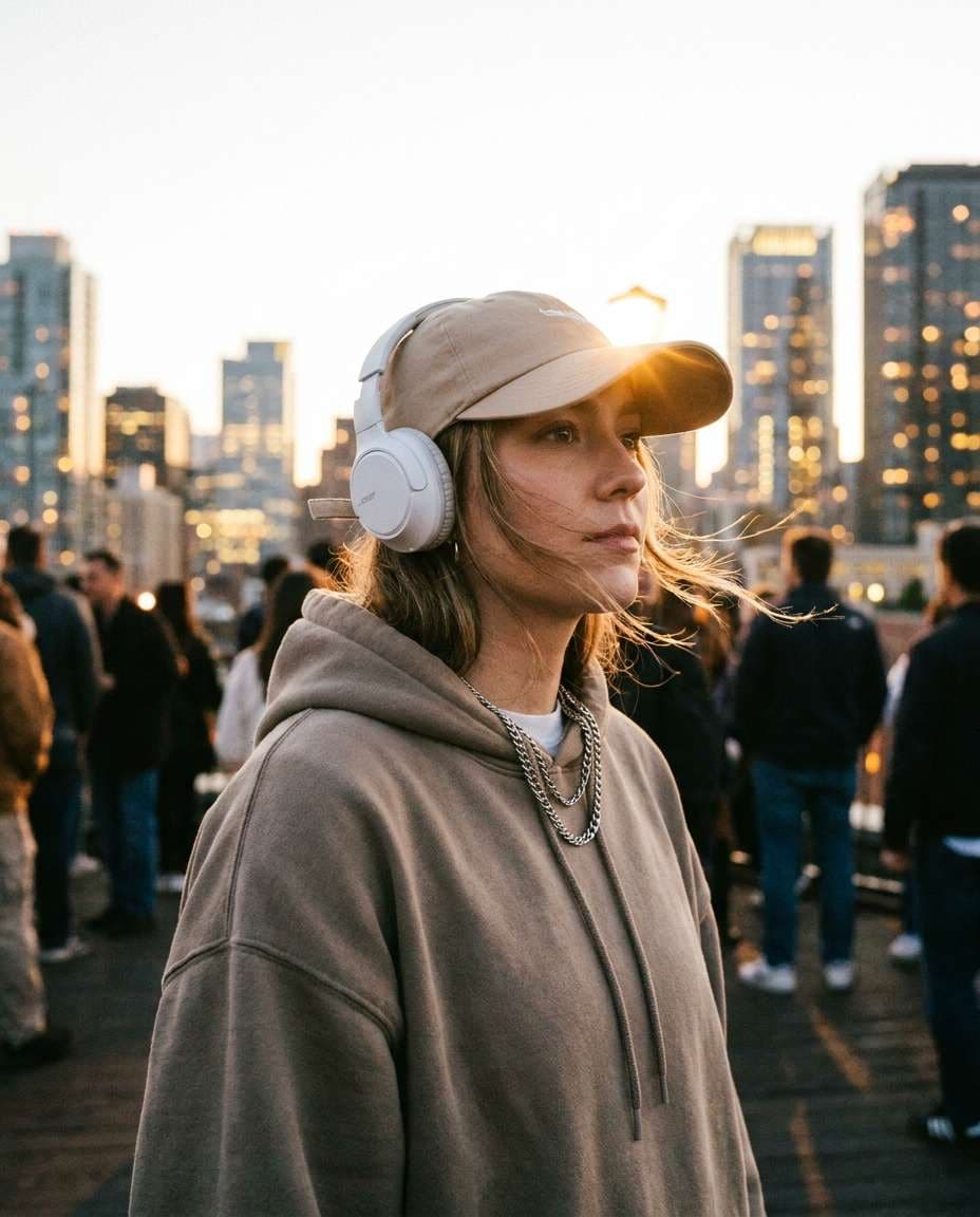 golden hour rooftop photo