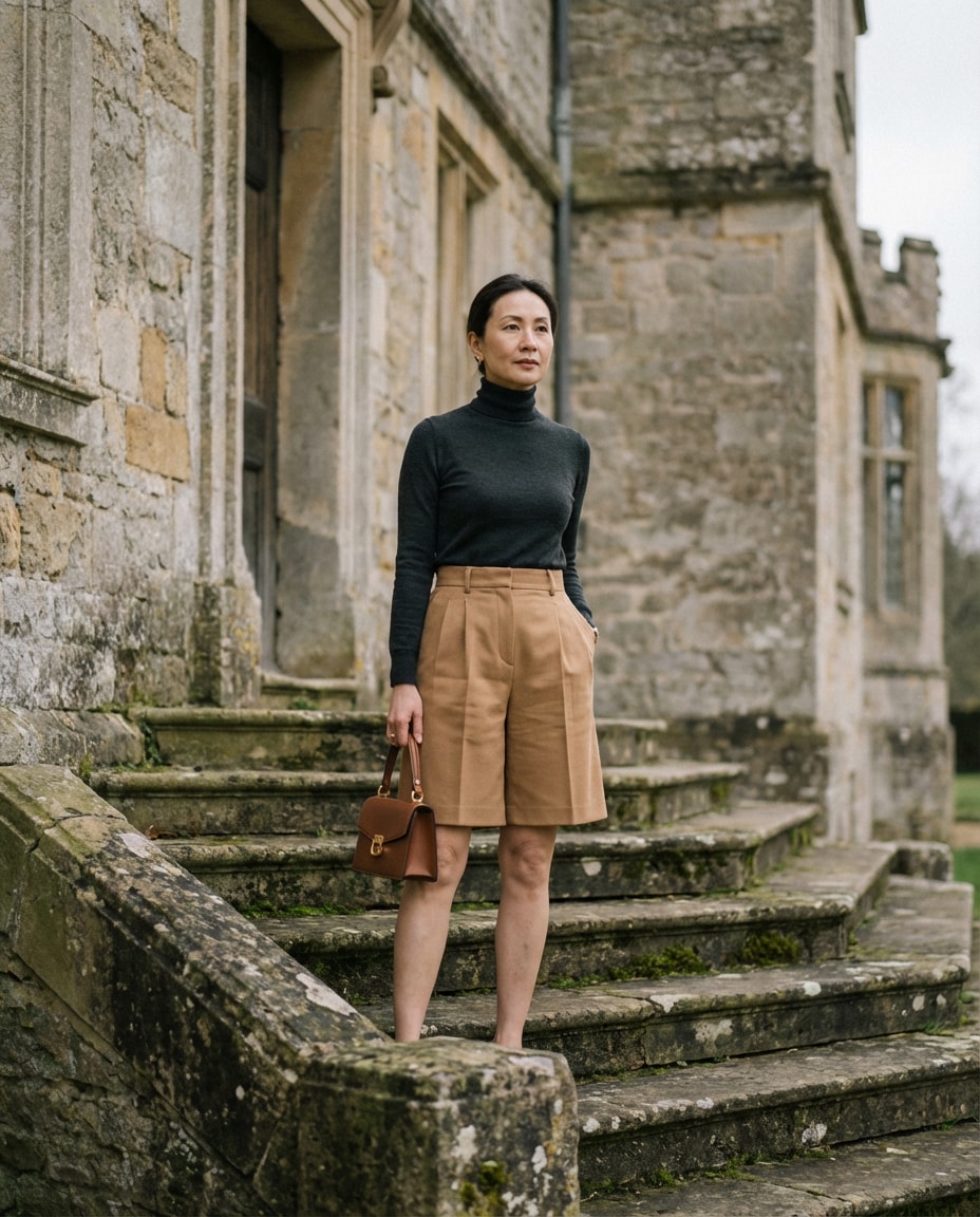 classic pleated shorts photo