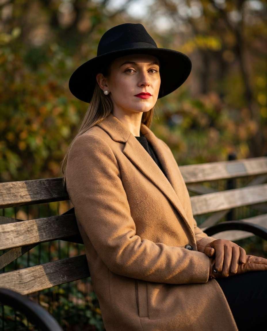 elegant hat and coat photo