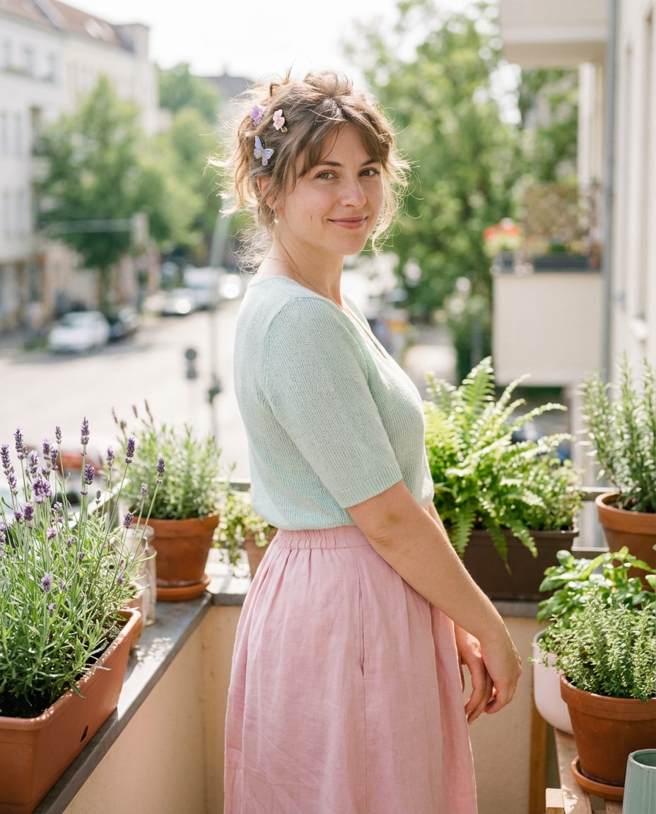 spring pastel balcony photo