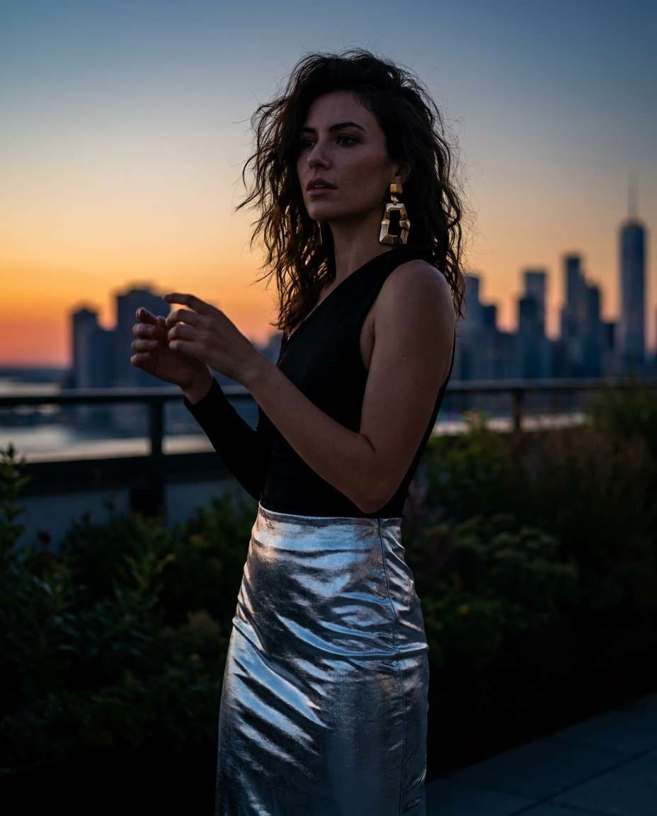 rooftop sunset editorial photo