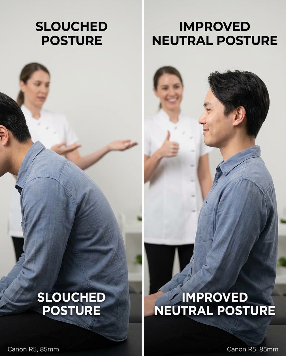 before after posture pair photo