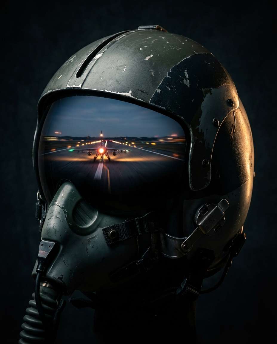 helmet reflection closeup photo