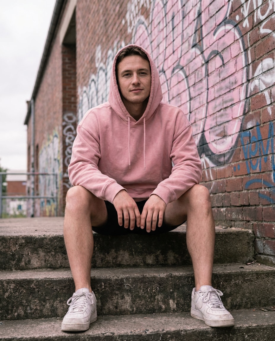 hoodie street portrait photo