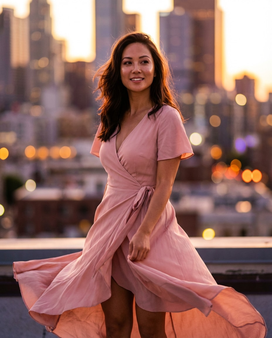 golden hour rooftop photo