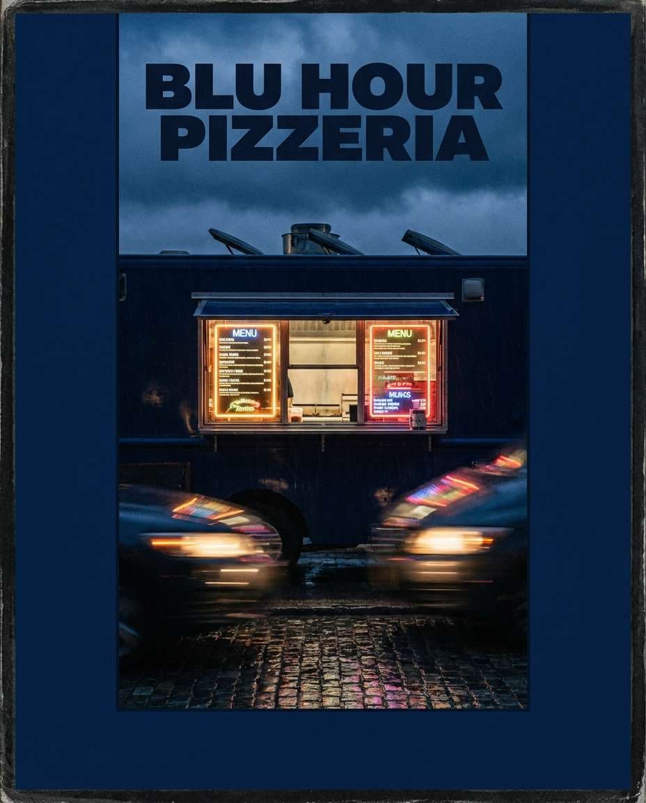 blue hour food truck photo