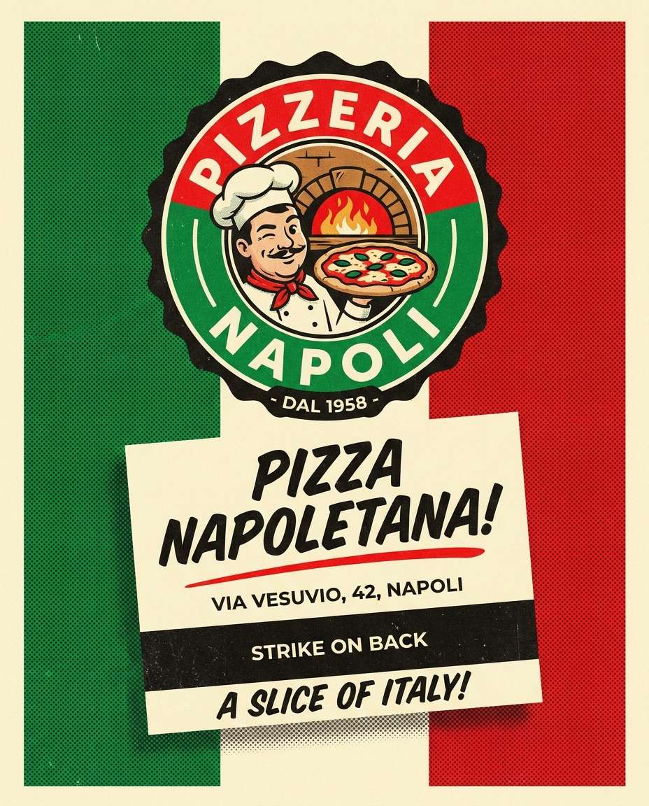 retro pizzeria matchbook photo