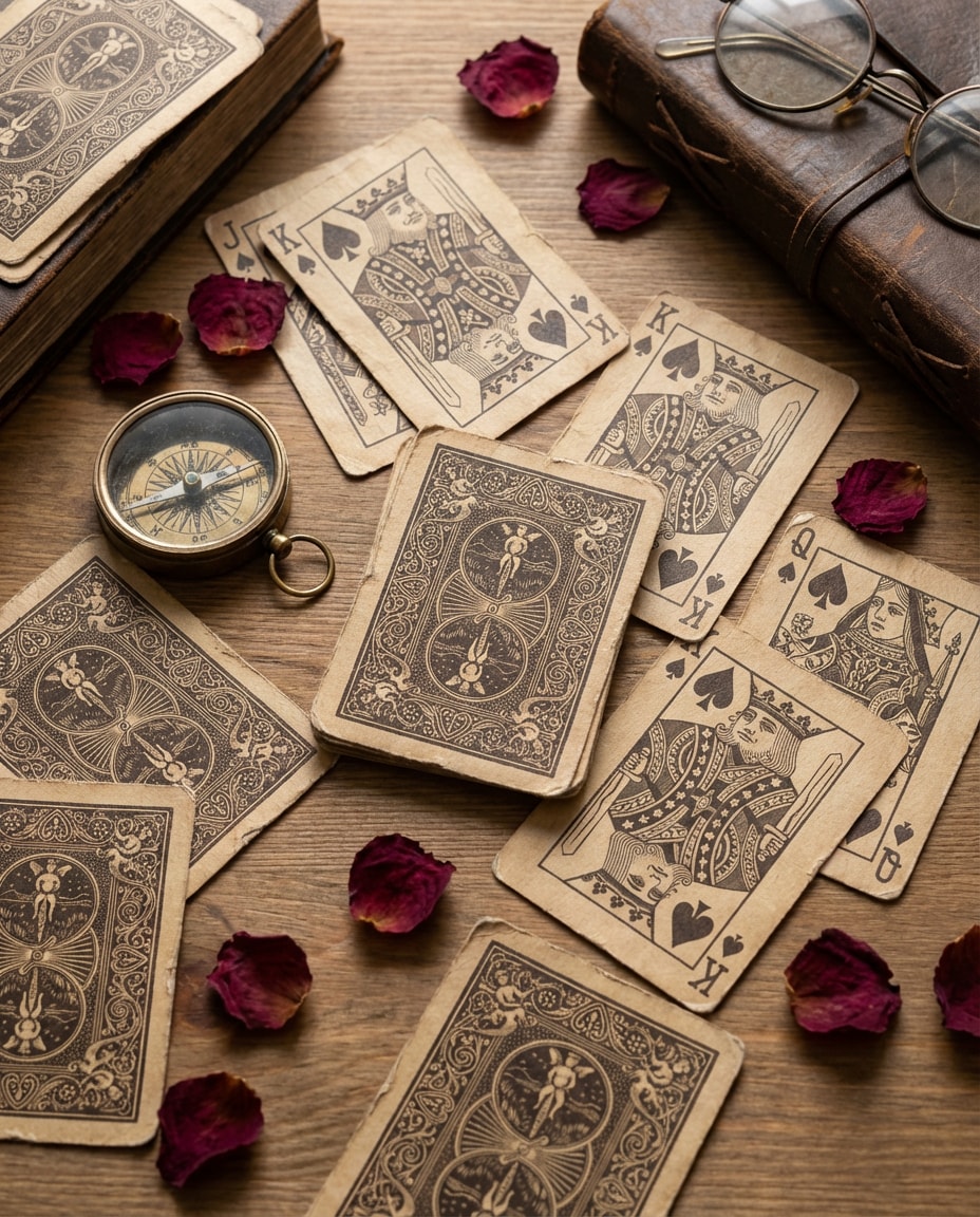 vintage deck flat lay photo