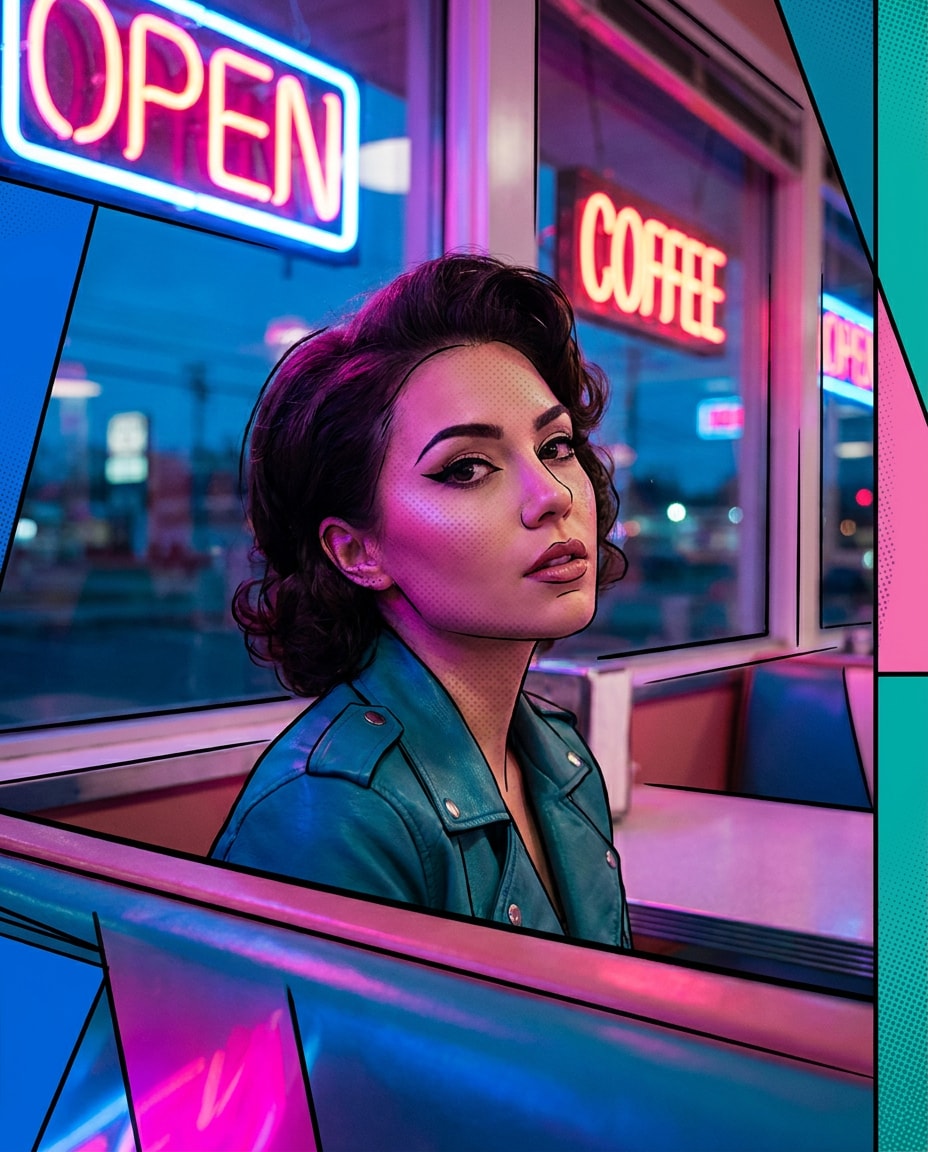 blue hour diner photo