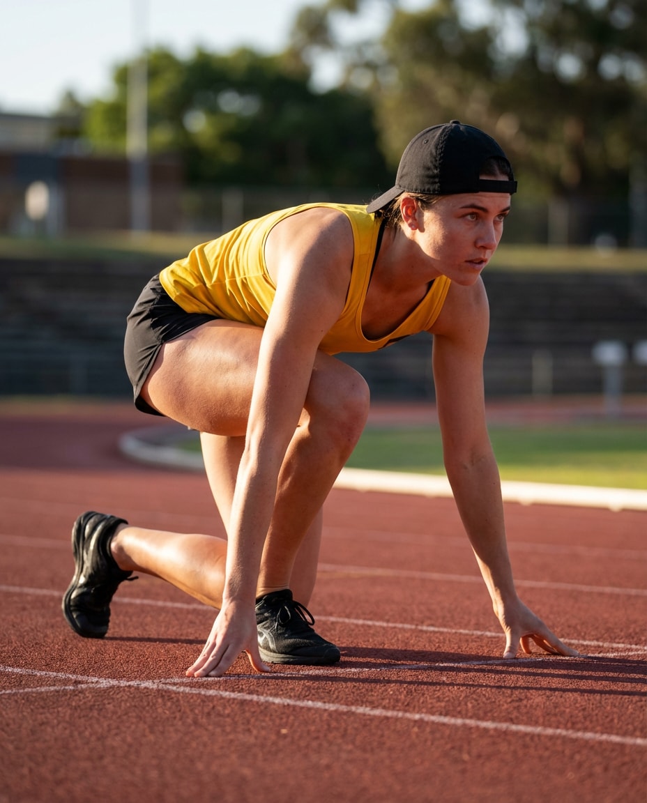 athletic sprint start photo
