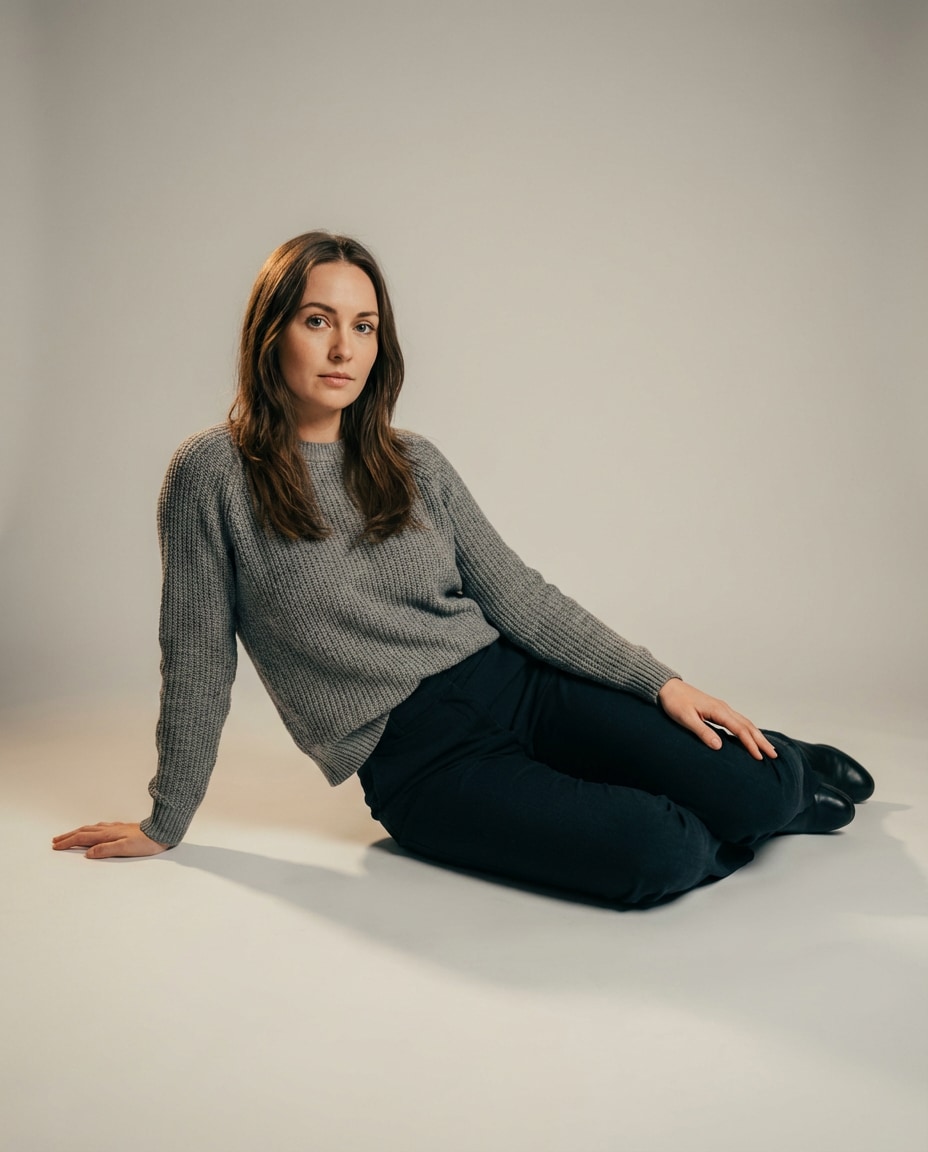 sitting floor editorial photo