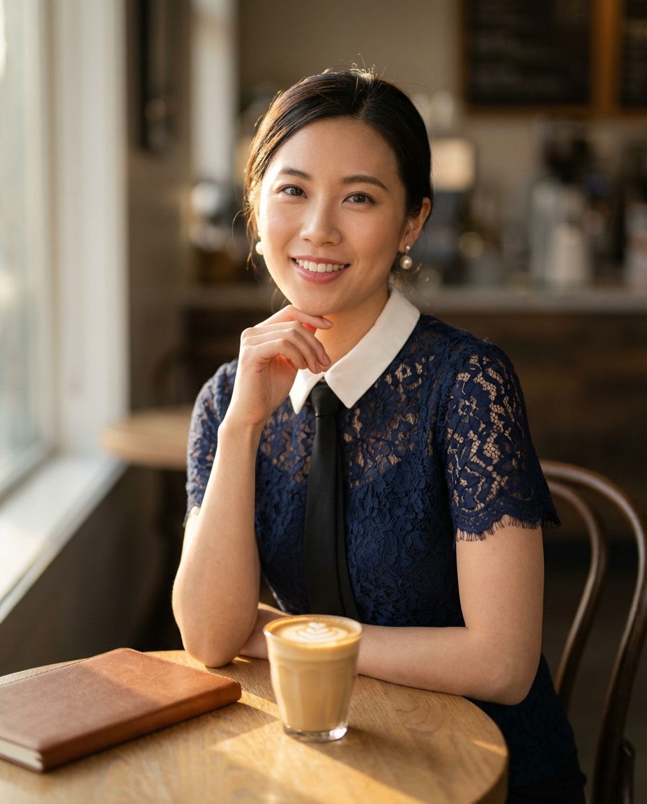 seated cafe angle photo