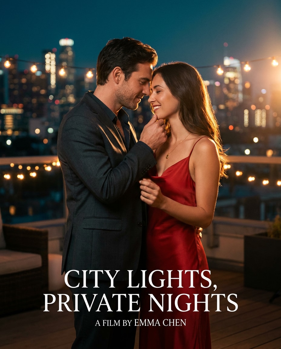 rooftop city lights photo