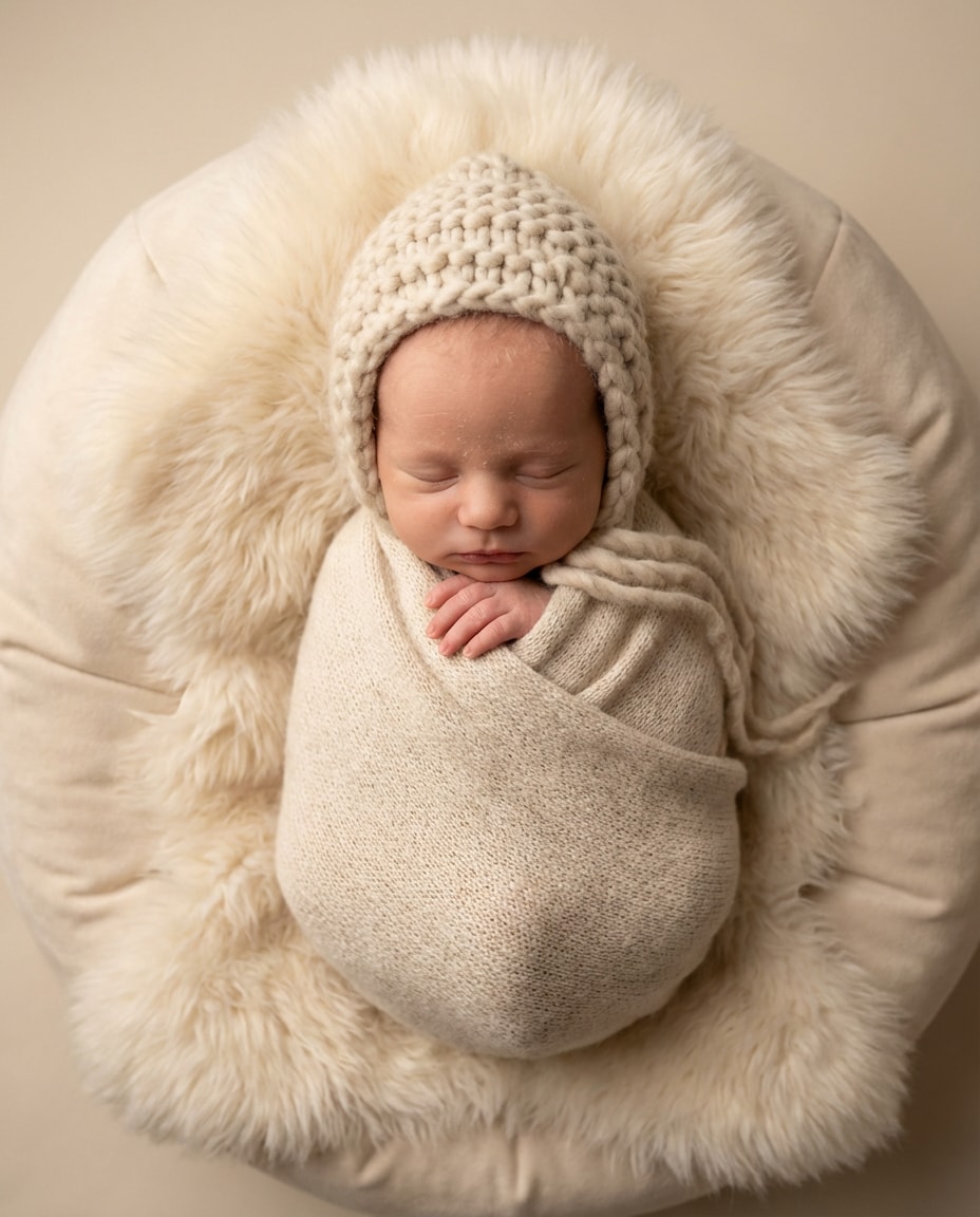 newborn swaddle knit photo