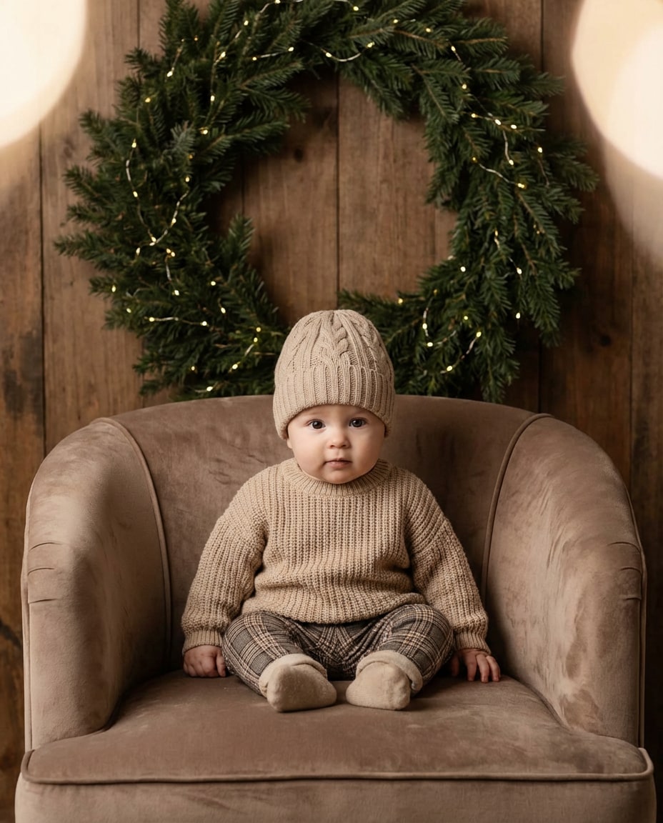 evergreen wreath seat photo